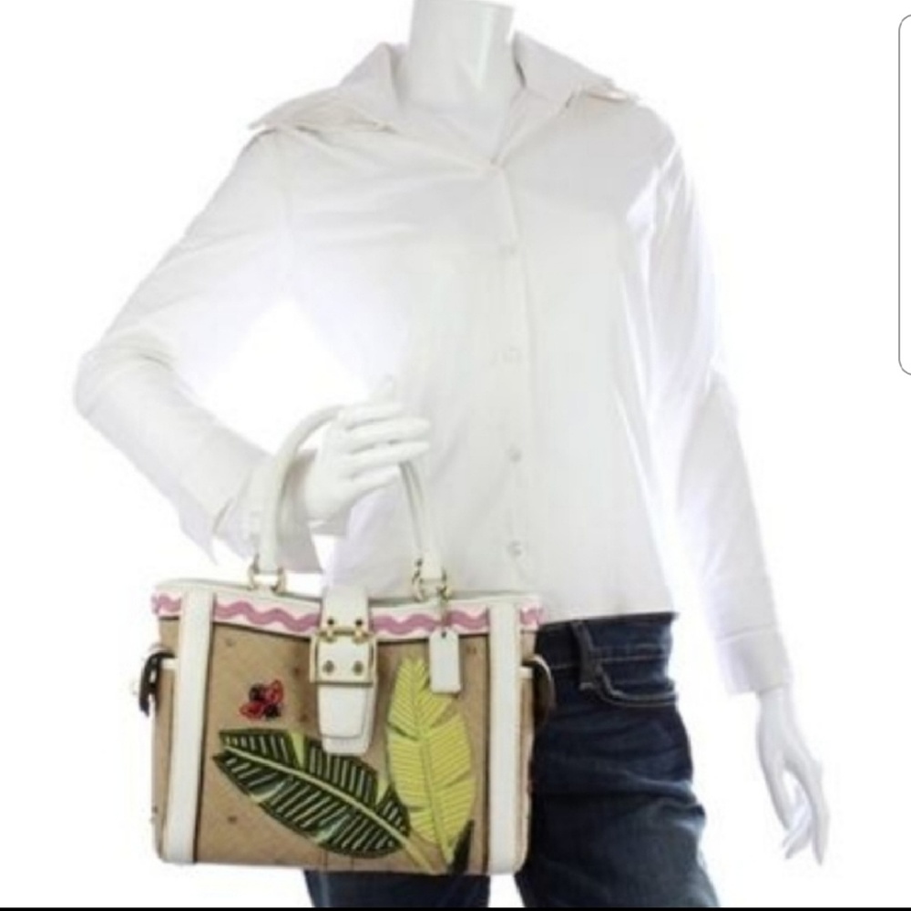 Coach White/Beige Ladybug Tote Bag . - Picture 2 of 8